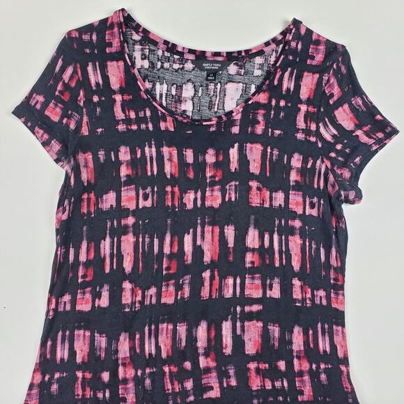 Simply Vera Wang Round Hem Core Tee Short Sleeve Crewneck T-Shirt Top M - Picture 2 of 5